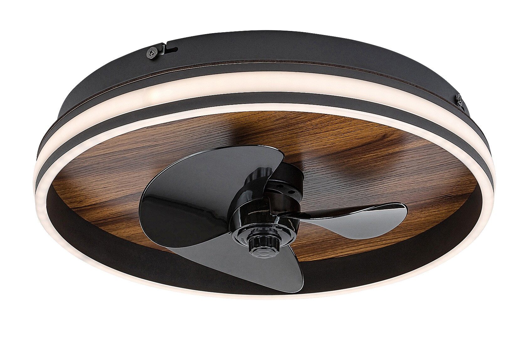 Rabalux LED Deckenleuchte "Faustine" Metall, schwarz, rund, 30W, 1000lm, ø470mm, dimmbar Dimmart: mit Fernbedienung mit Memoryfunktion
