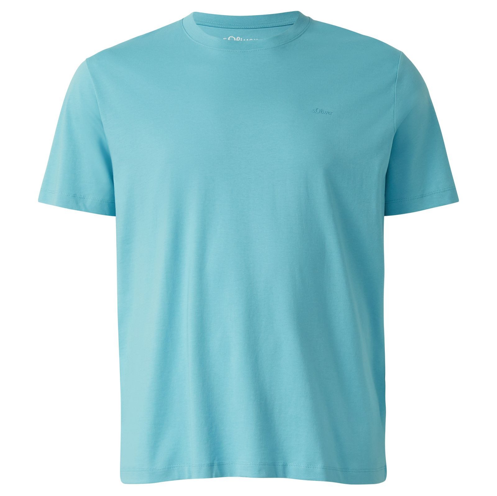 s.Oliver Rundhalsshirt s.Oliver Übergrößen Basic-T-Shirt helltürkis