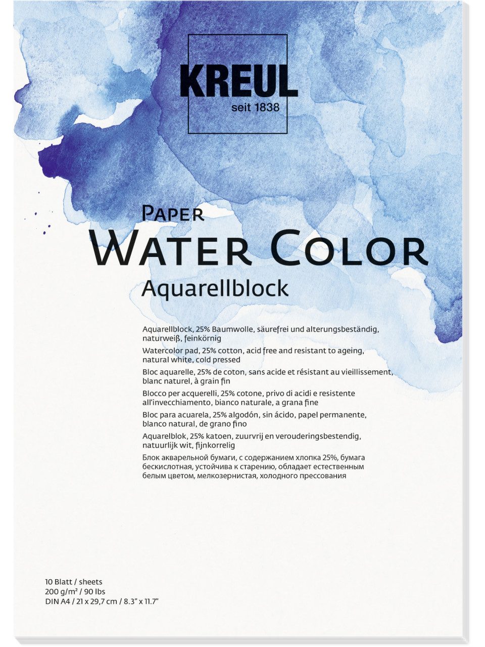Kreul Leinwand Kreul Paper Water Color 10 Blatt 200 g/m², DIN A4
