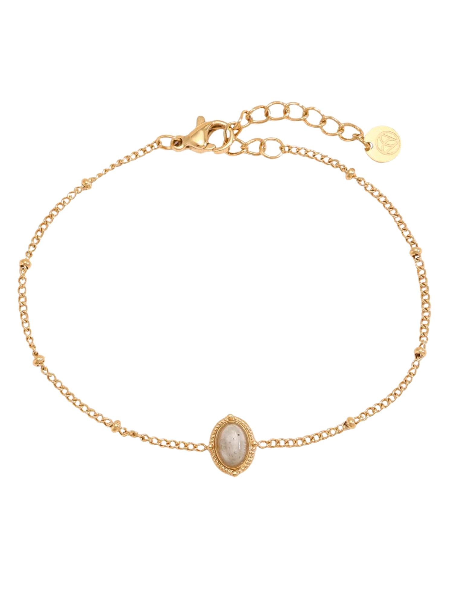 Adel Accessoires Edelstahlarmband Elegantes Edelstahl-Armband mit Naturstein – Filigranes Design, Filigranes Edelstahl-Armband mit Naturstein, elegant, vielseitig
