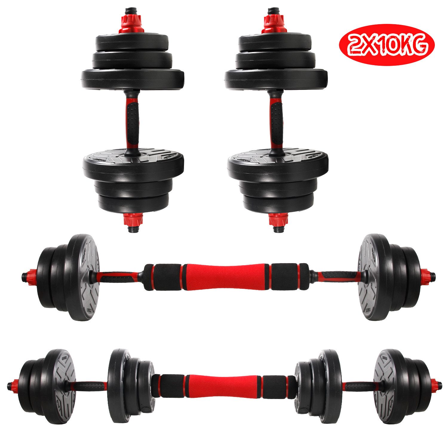 Produktbild von Kraftwilli Hantel Plus SZ | Verwandle Kurzhanteln Zu SZ-Stange Langhantel Set | Edelstahl Bis 90 Kg | Krafttraining Zu Hause