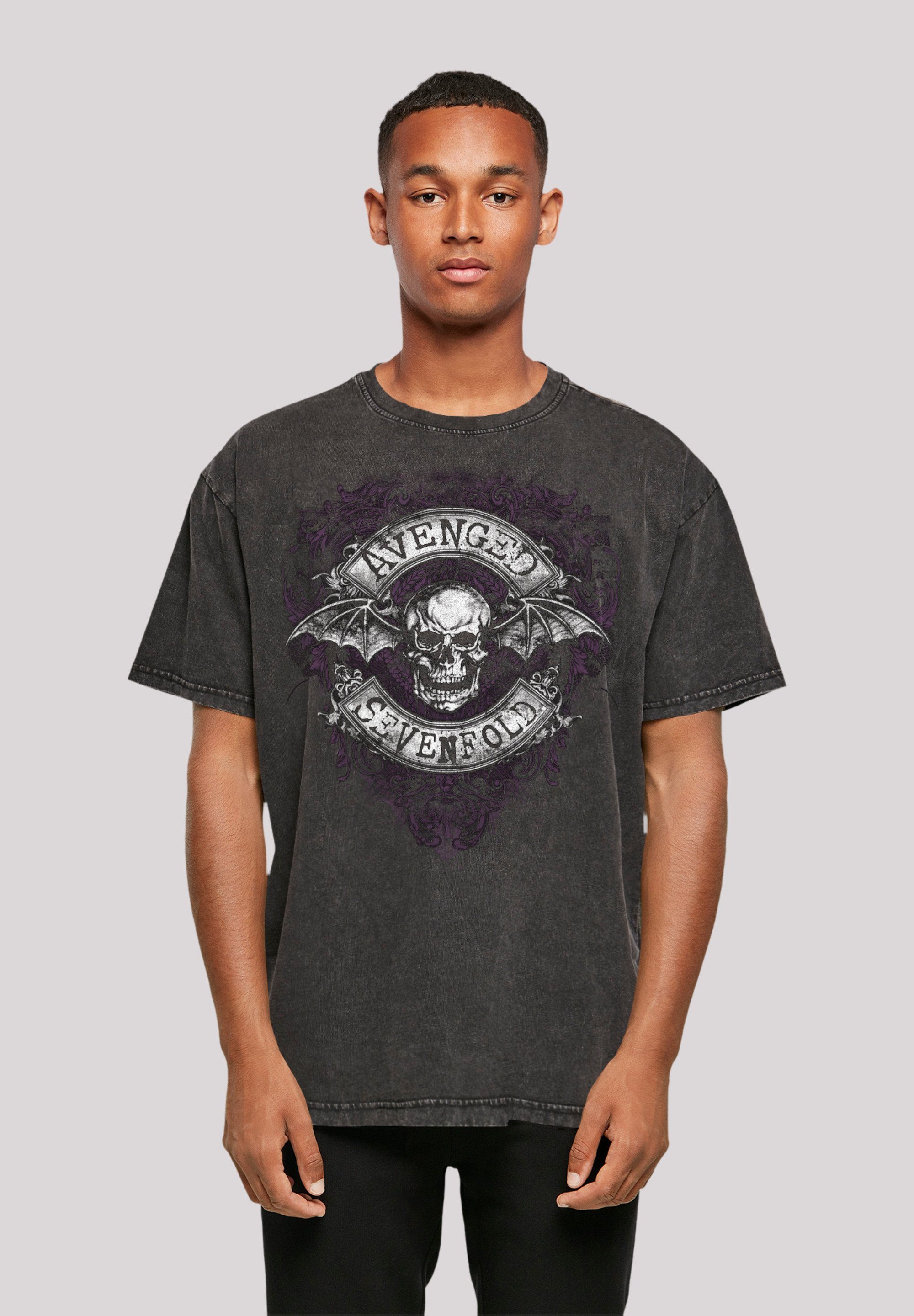 F4NT4STIC T-Shirt Avenged Sevenfold Rock Metal Band Bat Flourish Premium Qualität, Band, Rock-Musik schwarz