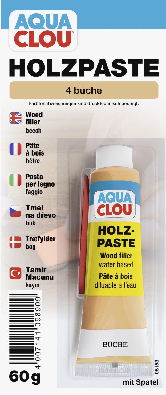 Aqua Clou Fertigspachtel Clou Holzpaste 60 g buche – Bild 2 von 3