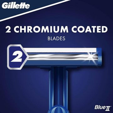 Gillette Einwegrasierer Blue II Rasierklingen 5 Stk. Chromium Coating, - 1erPack (5 Klingen), 1-tlg.