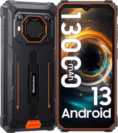 blackview BV6200Pro Orange Rugged Outdoorhandy mit 8 GB RAM und 128 GB Speicher Smartphone (16,66 cm/6,56 Zoll, 128 GB Speicherplatz, 13 MP Kamera, Baustellenhandy, Dual 4G 98DB Lautsprecher)