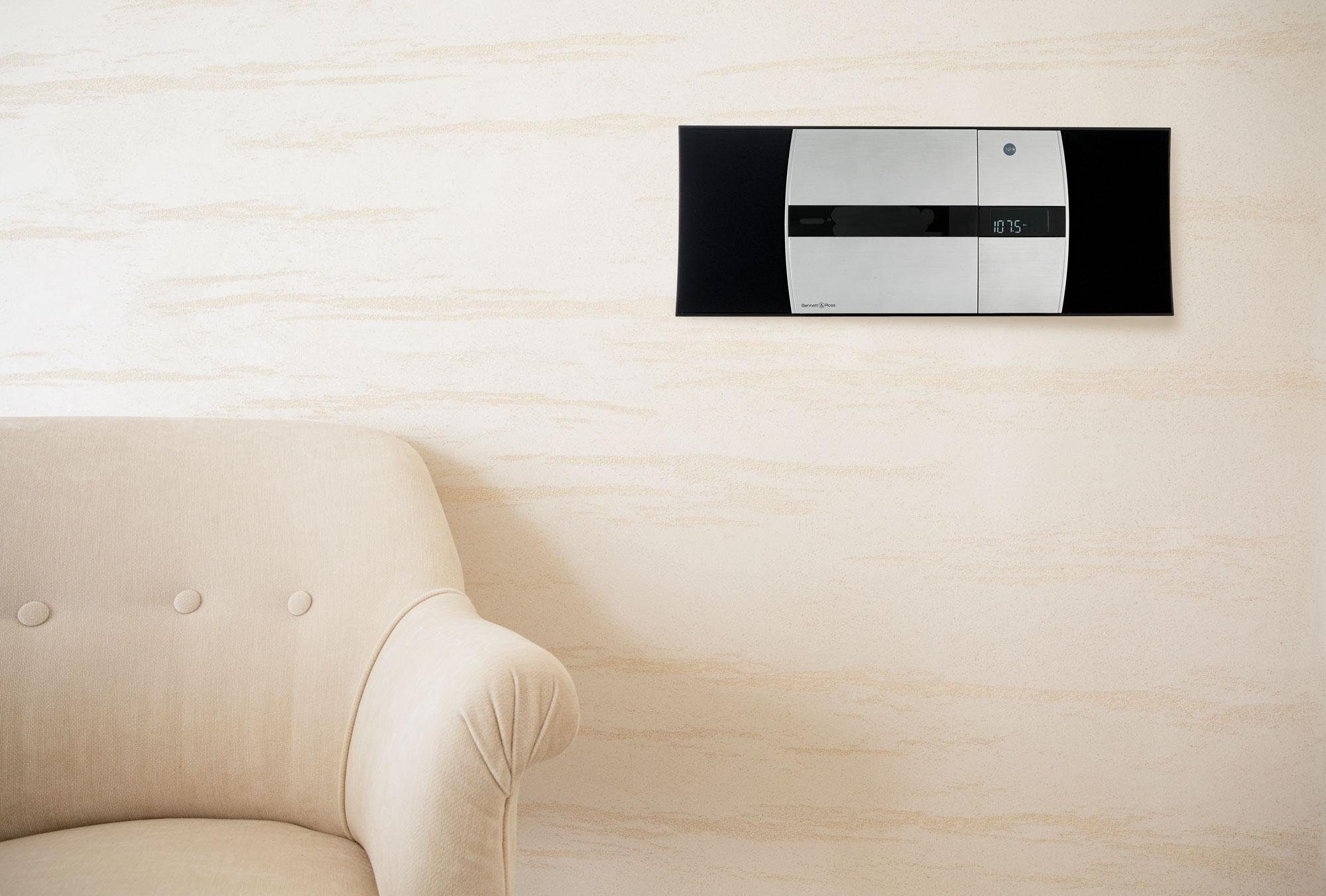 Bennett & Ross Ålesund Vertikal Stereoanlage (UKW/MW-Radio, 10 W, Microanlage mit CD/MP3-Player, USB, Bluetooth- und NFC Schnittstelle)