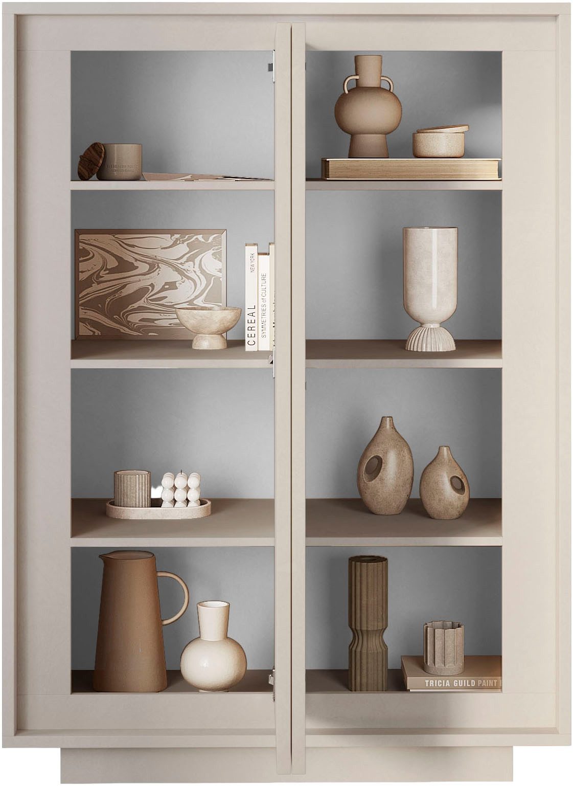 Home affaire Highboard Sky, B/H 106/171 cm, Stauraumschrank/Hochkommode, 2 Türen, Softclosing, Korpus & Front 22 mm stark, Rahmen-Optik