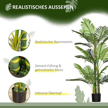 Kunstpflanze künstliche Pflanze Palme, HOMCOM, Höhe 150 cm, inkl. Übertopf