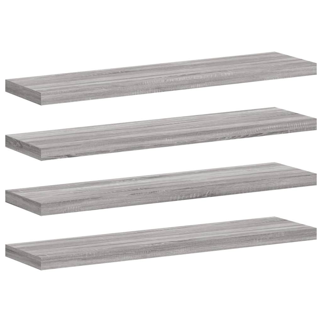 vidaXL Wandregal Wandregale 4 Stk Grau Sonoma 40x10x1,5 cm Spanplatte