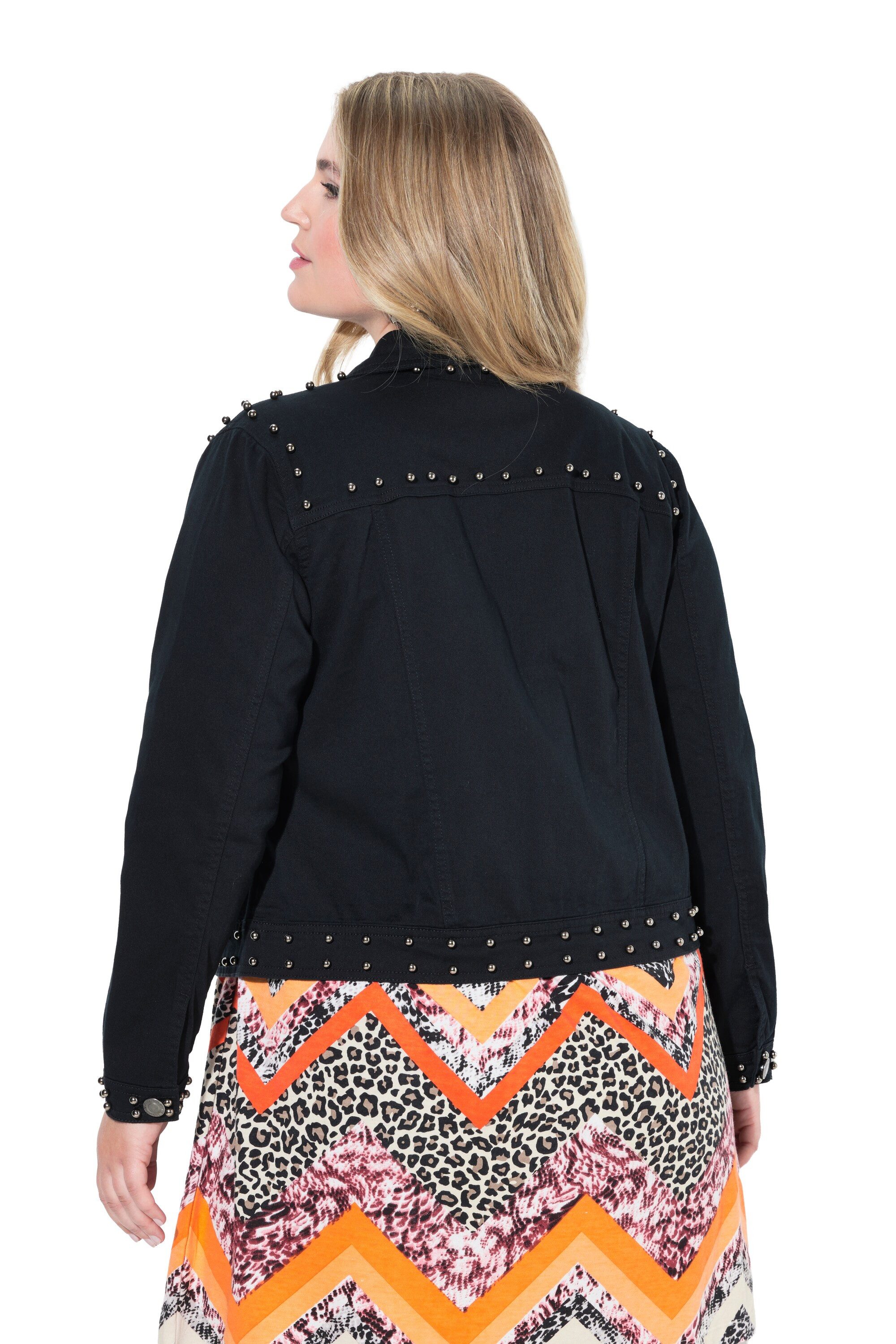 MIAMODA Jeansjacke Jeansjacke BlackBlack Denim Zierperlen