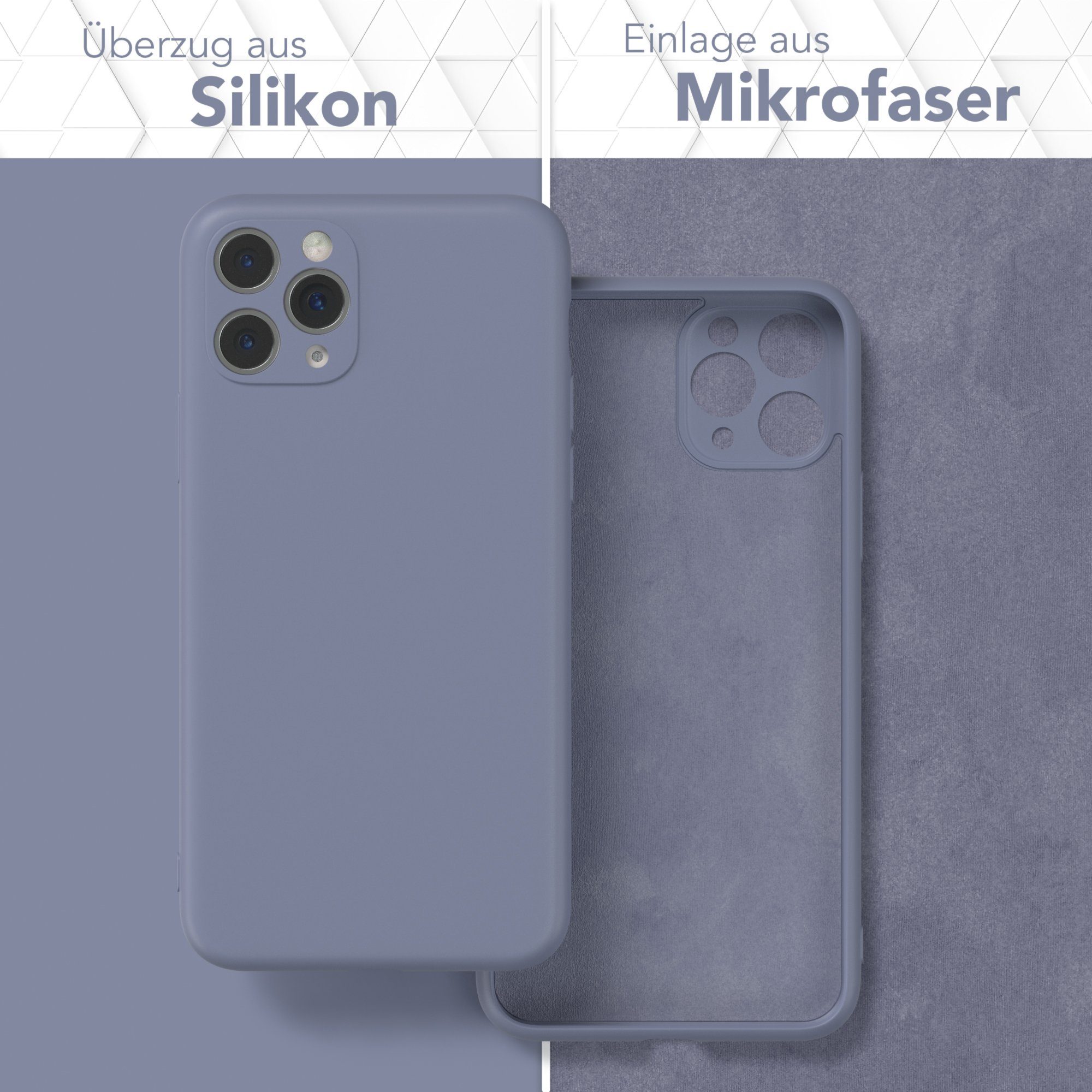 EAZY CASE Handyhülle für Apple iPhone 11 Pro Hülle Silikon 5,8 Zoll, Silikon Schutzhülle mit Kameraschutz Matt Back Cover Soft Eis Blau