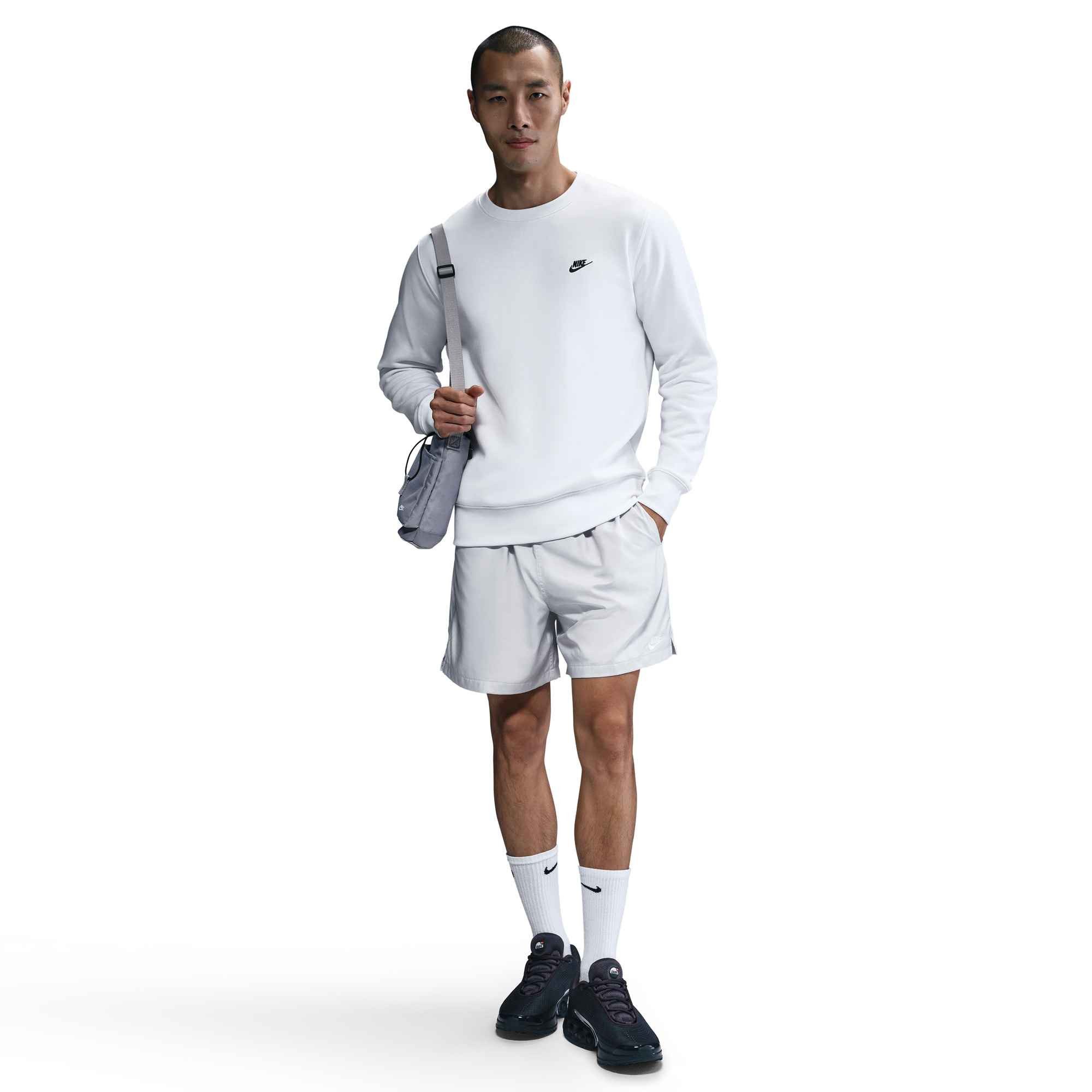 Nike Sportswear Sweatshirt M NK CLUB BB CREW sportlicher Schnitt, aus Baumwolle und Polyester, kurze Ärmel