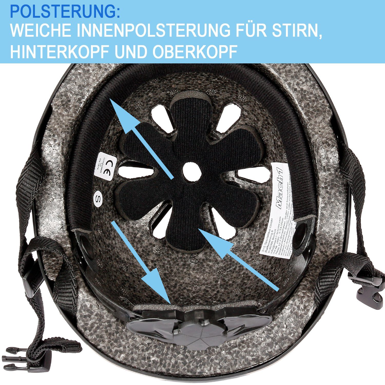 Mach1 BMX-Helm Mach1 Skaterhelm schwarz-matt, Kinder Helm