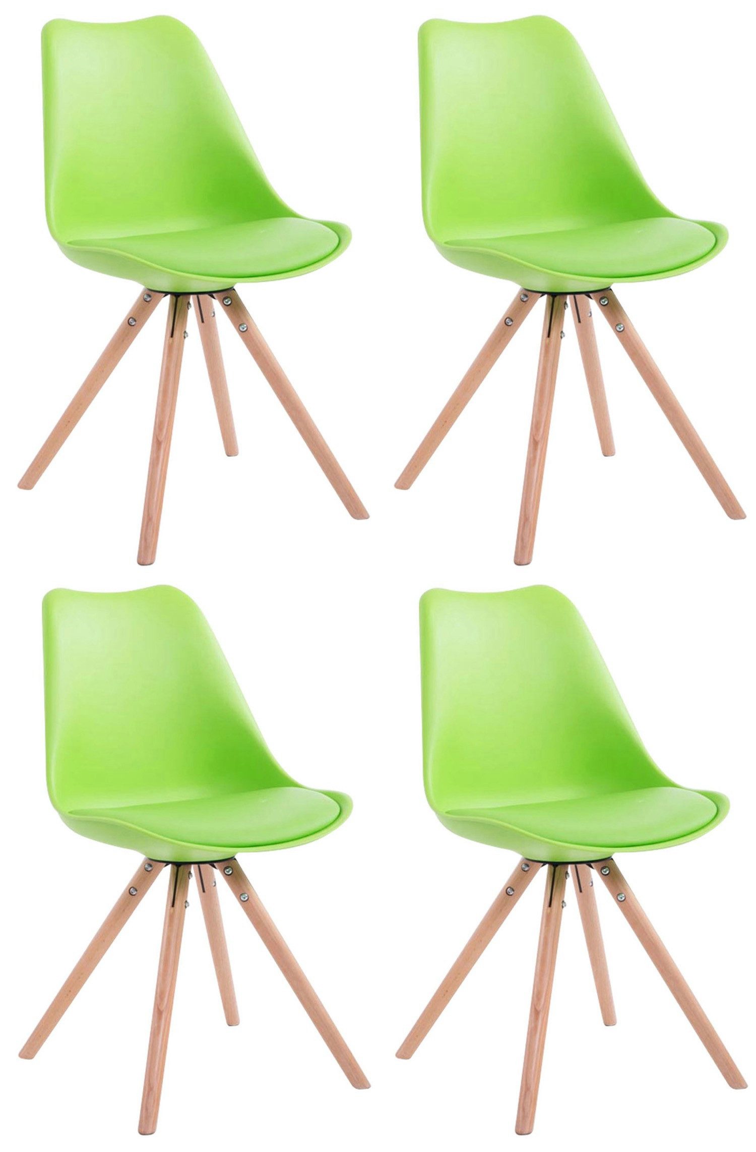 TPFLiving Besucherstuhl Toulon (Pflegeleichte Oberflächen & robuste Materialien, 4 St), Maße (TxBxH): 56 x 48 x 83cm - Farbe: grün