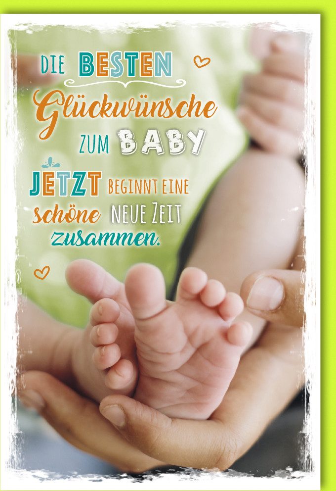 Grußkarten Geburt – Baby – Freudiges Ereignis - Karte mit Umschlag