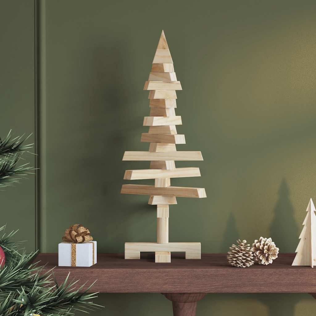 vidaXL Künstlicher Weihnachtsbaum Weihnachtsbaum Holz zum Schmücken 60 cm Massivholz Kiefer