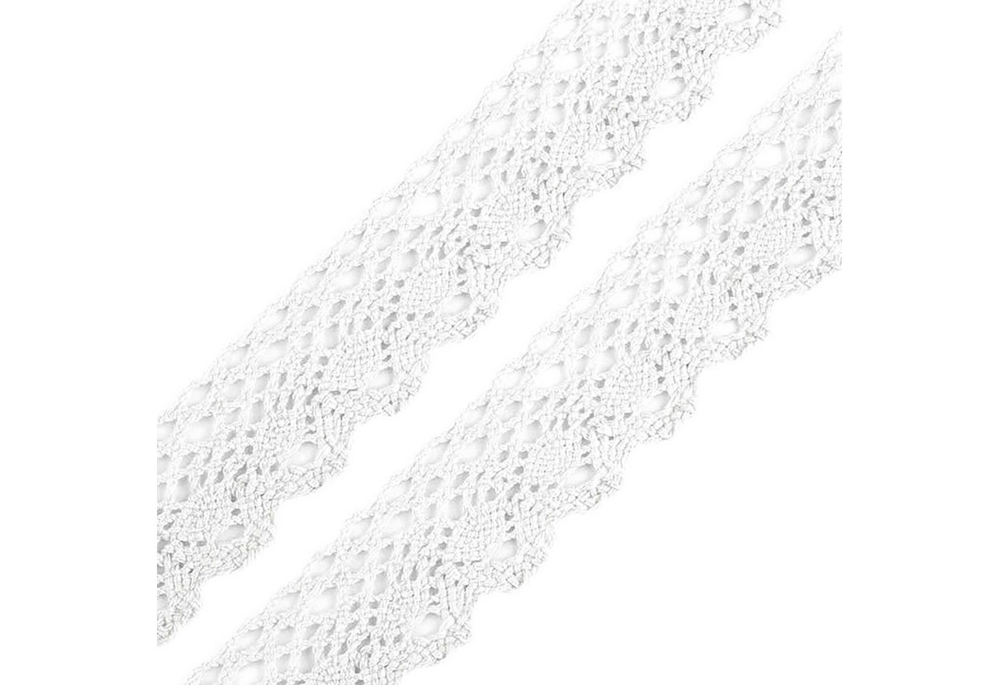 maDDma Spitzenband 1 m hochwertige Klöppelspitze 28mm breit Trachtenmode Meterware, weiß
