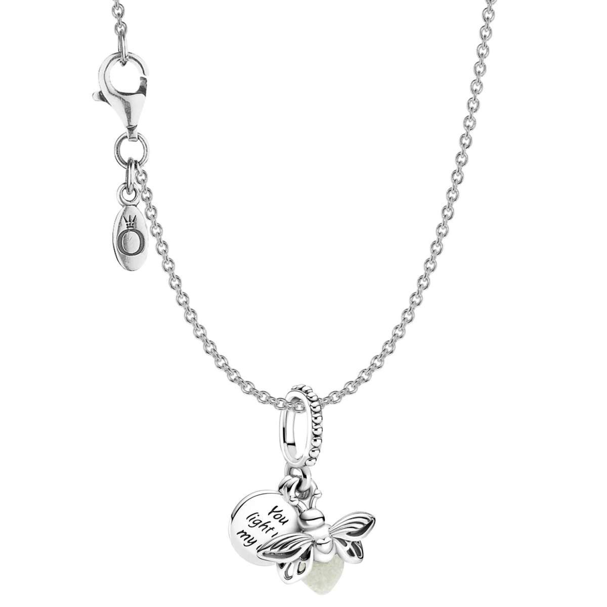 Pandora Kette mit Anhänger 39808, für Damen-Collier Silber 925 Leuchtendes Glühwürmchen