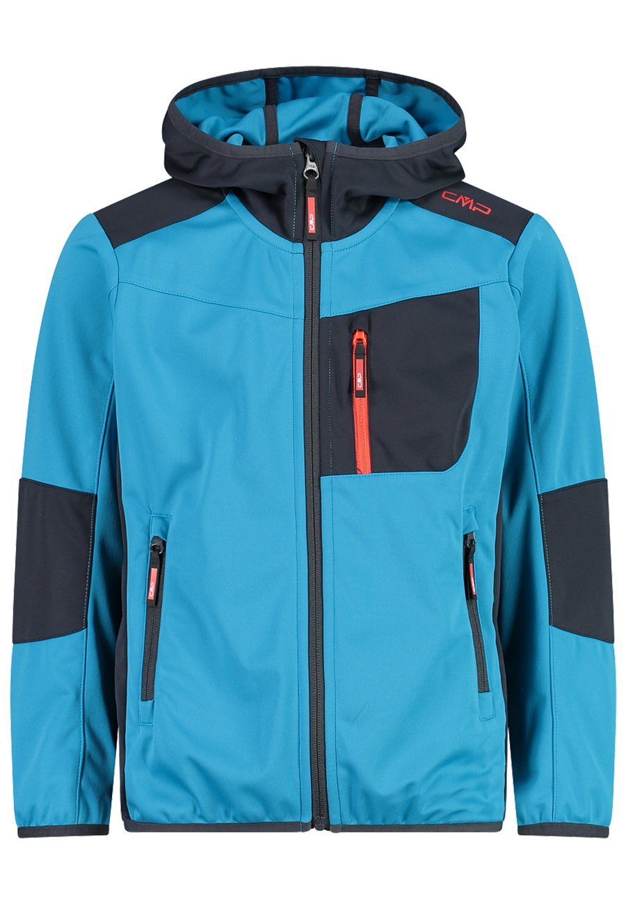 CMP Softshelljacke CMP Kinder Softshelljacke color block Fix Hood 32A hellblau | Übergangsjacken