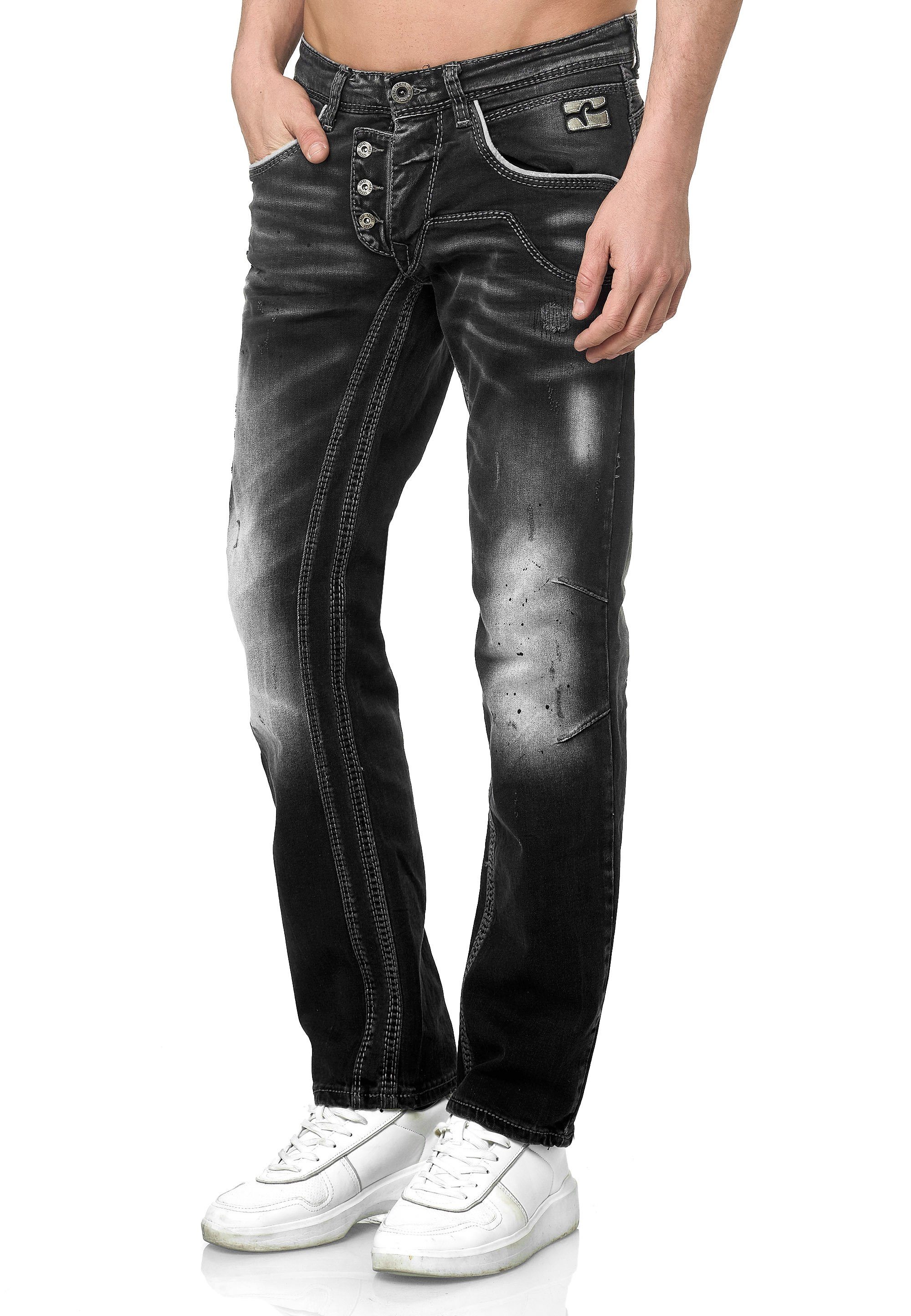 Rusty Neal Straight-Jeans im bequemen Fit-Schnitt Straight