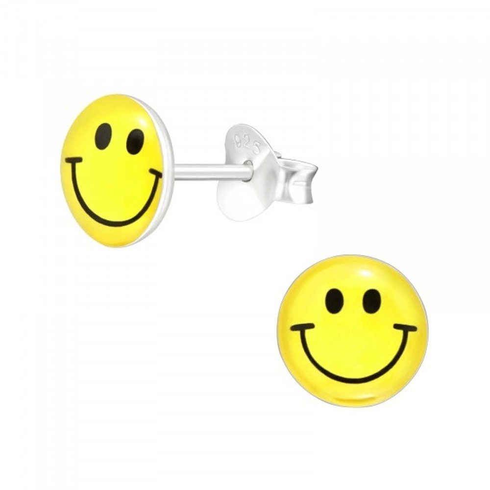Paar Ohrstecker SMILEY schwarz, 2-tlg.