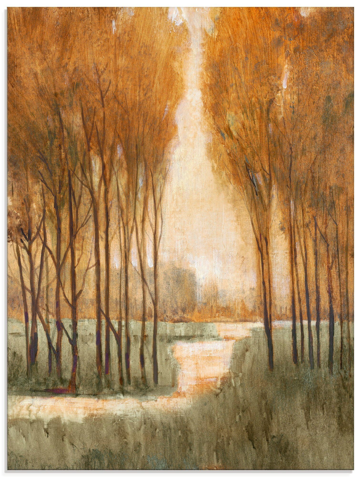 Artland Glasbild Goldener Wald I, Wald (1 St), in verschiedenen Größen | Poster