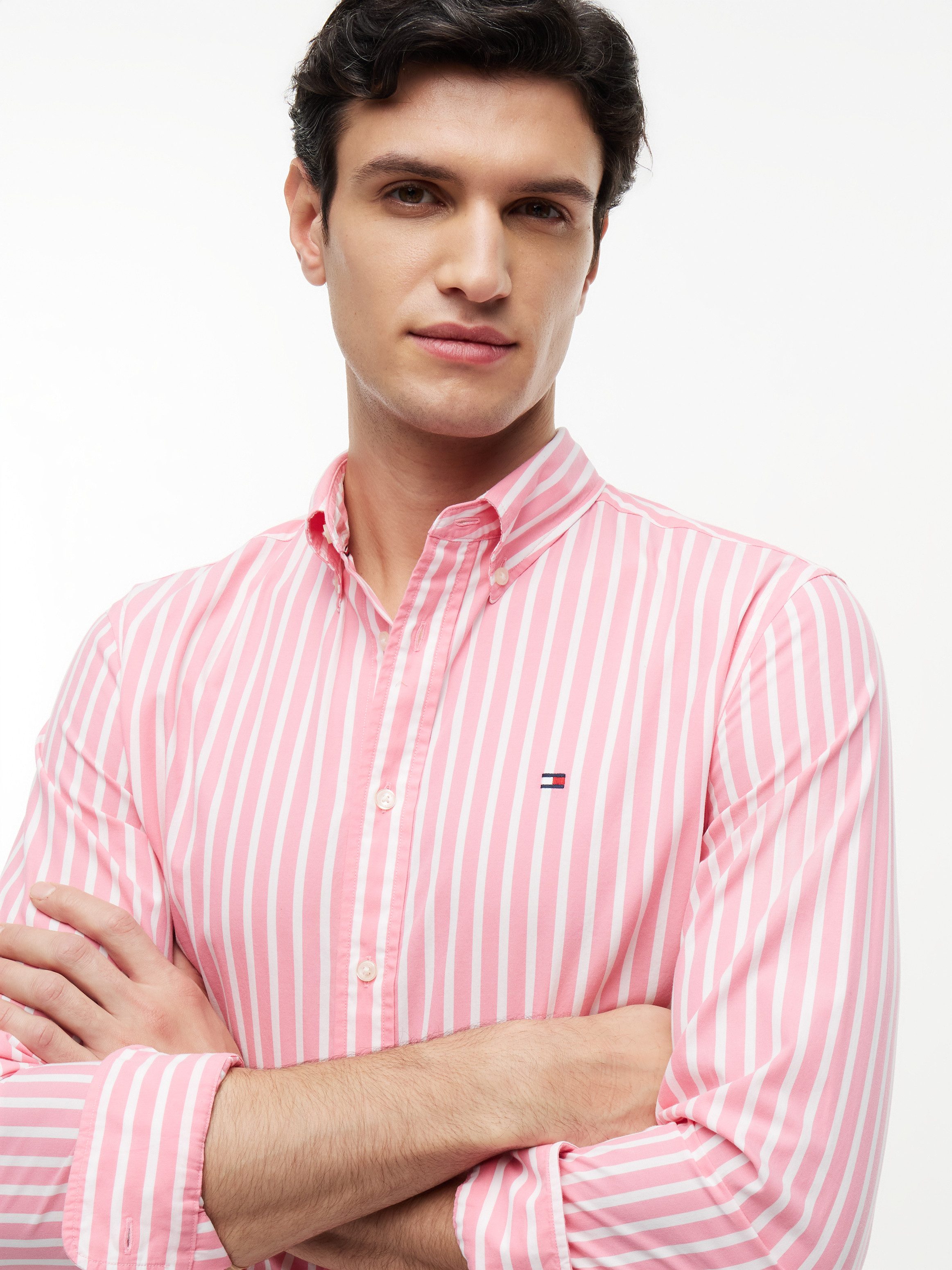 Tommy Hilfiger Langarmhemd FLEX POPLIN SEASONAL STRIPE SHT Regular Fit Flex Cotton