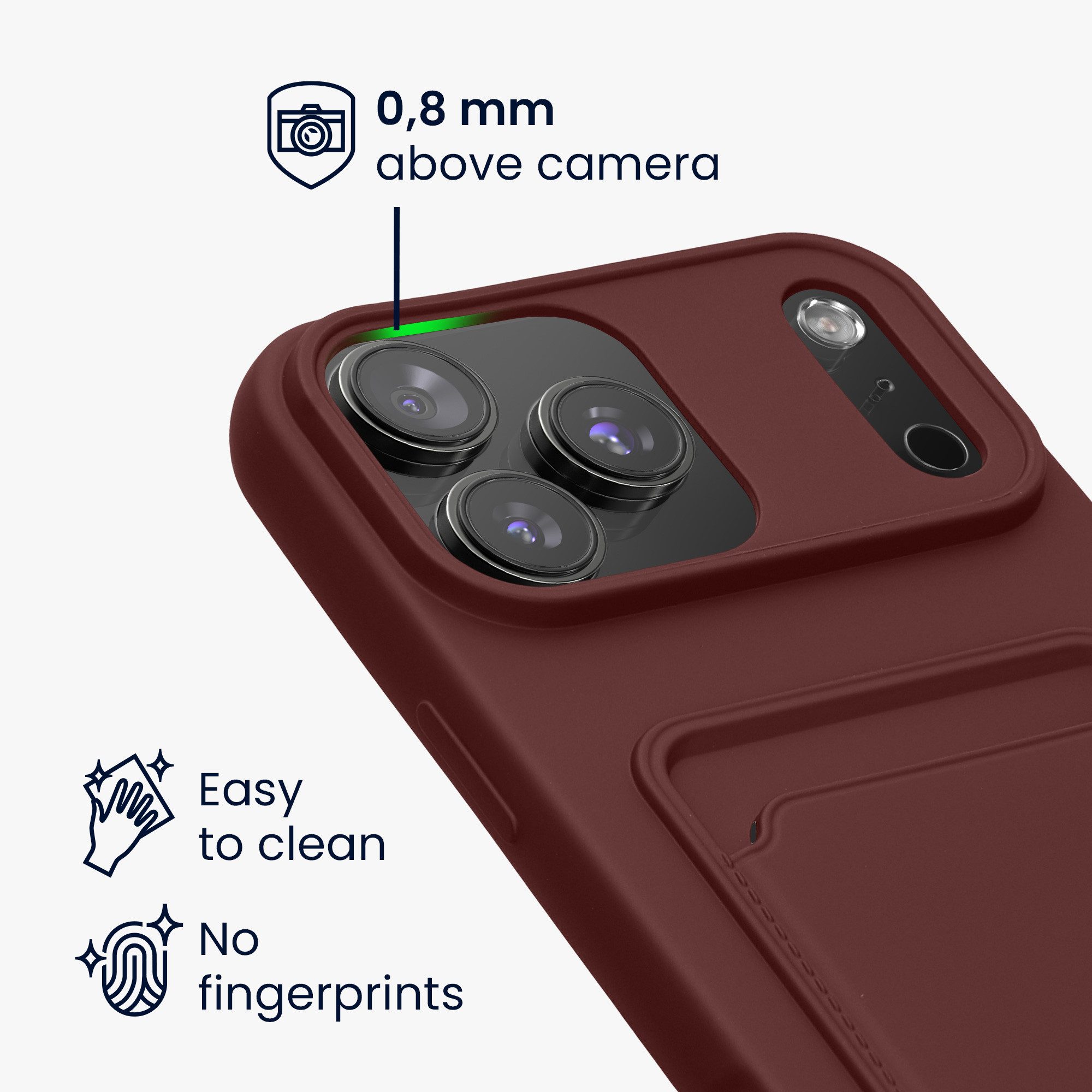 kwmobile Smartphone-Hülle Hülle für Apple iPhone 17 Pro Max, Handyhülle mit Fach für Karten - Handy Cover Case