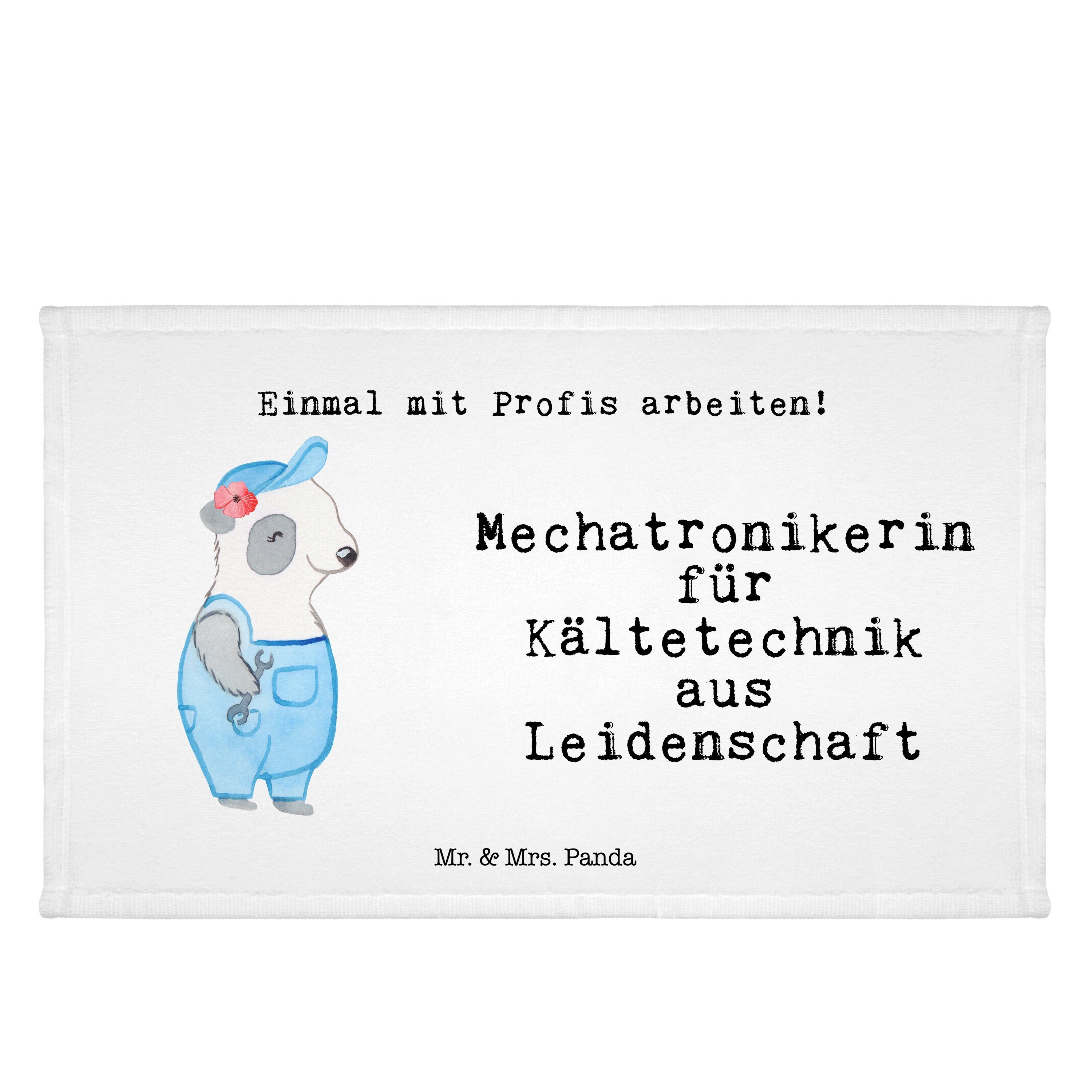 Mr. & Mrs. Panda Handtuch - aus Weiß Kältetechnik - Mechatronikerin für Leidenschaft (1-St) Geschenk