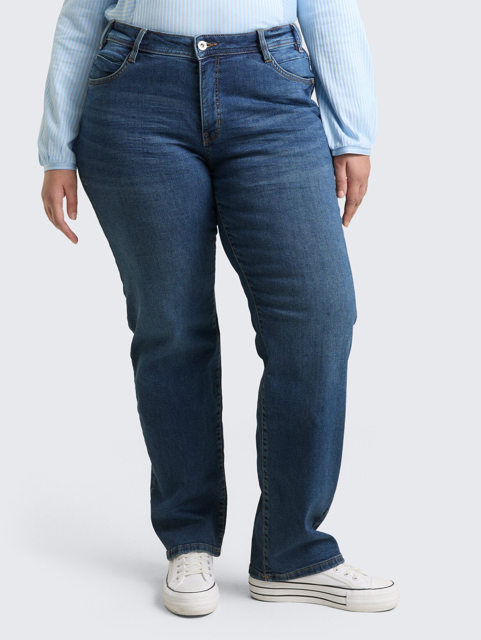 TOM TAILOR PLUS Straight-Jeans Jeanshosen Plus Size - Straight Jeans günstig online kaufen