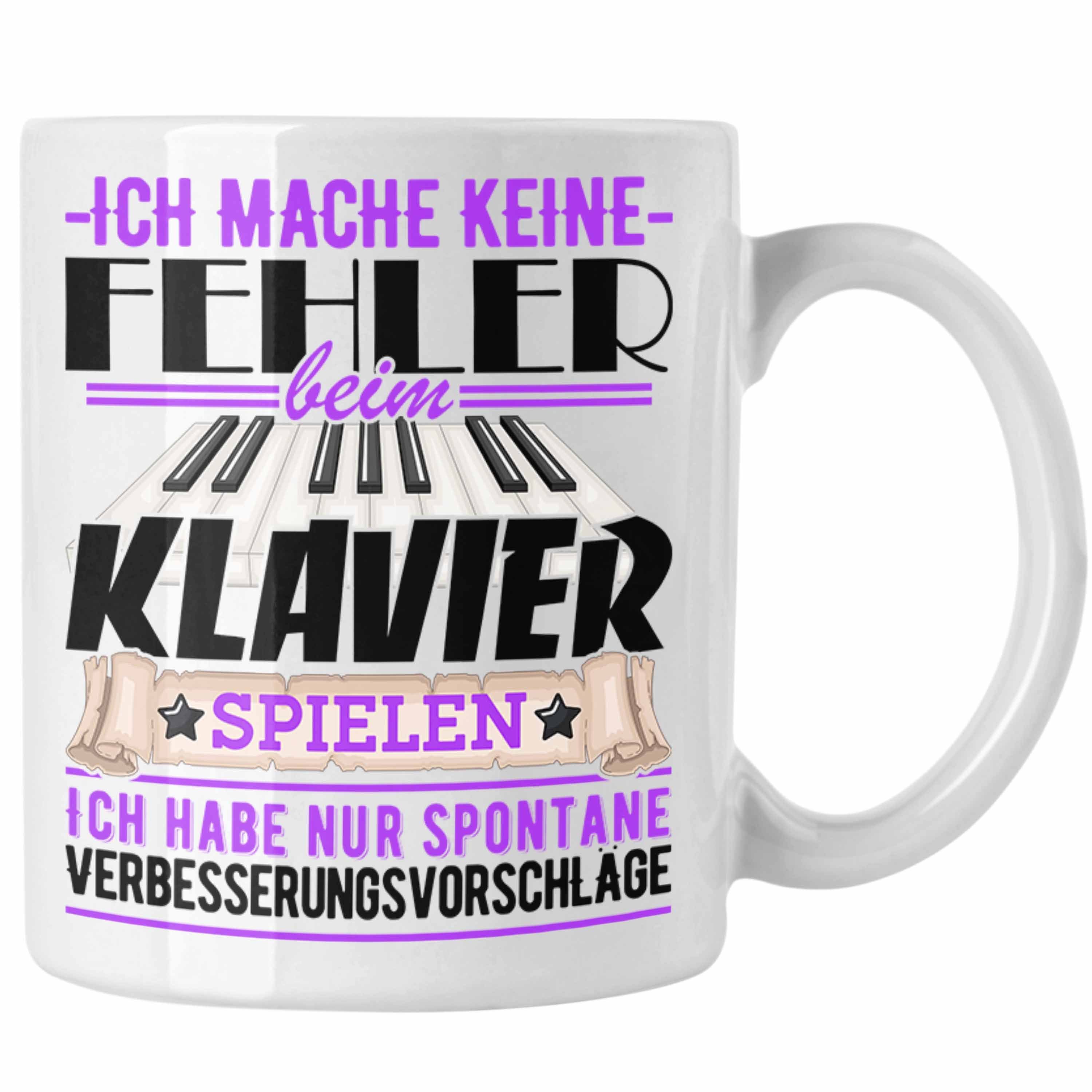 Trendation Tasse Klavier-Spieler Tasse Geschenk Kaffee-Becher Piano Ich Mache Keine Feh Weiss