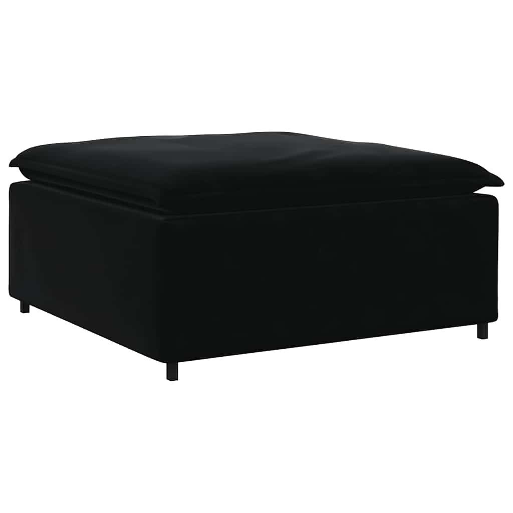 vidaXL Sofaelement Modulares Sofa Fußhocker-Modul Schwarz 100x100x48 cm günstig online kaufen