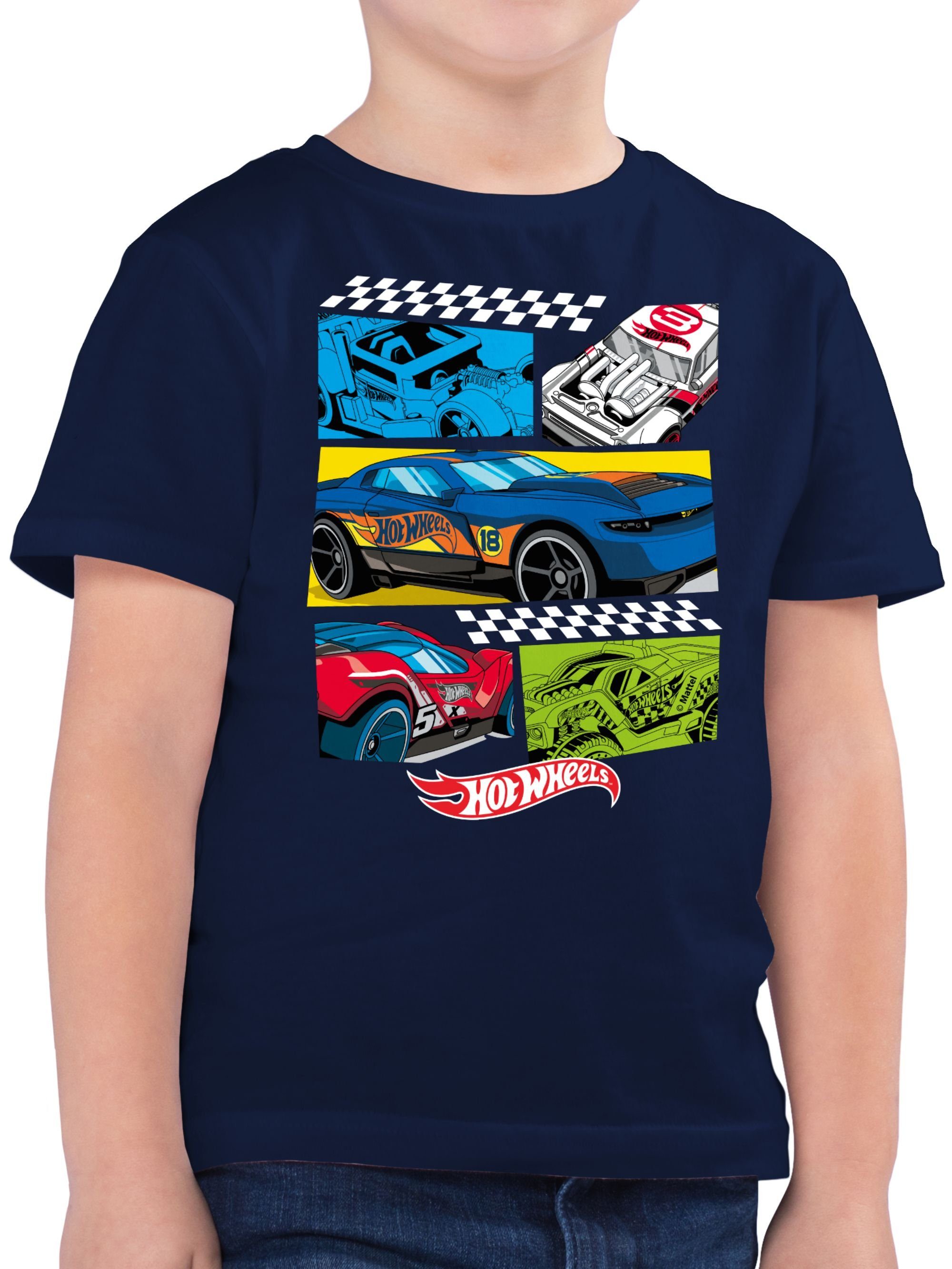 Shirtracer T-Shirt Comic Rennautos Hot Wheels Jungen 03 Dunkelblau