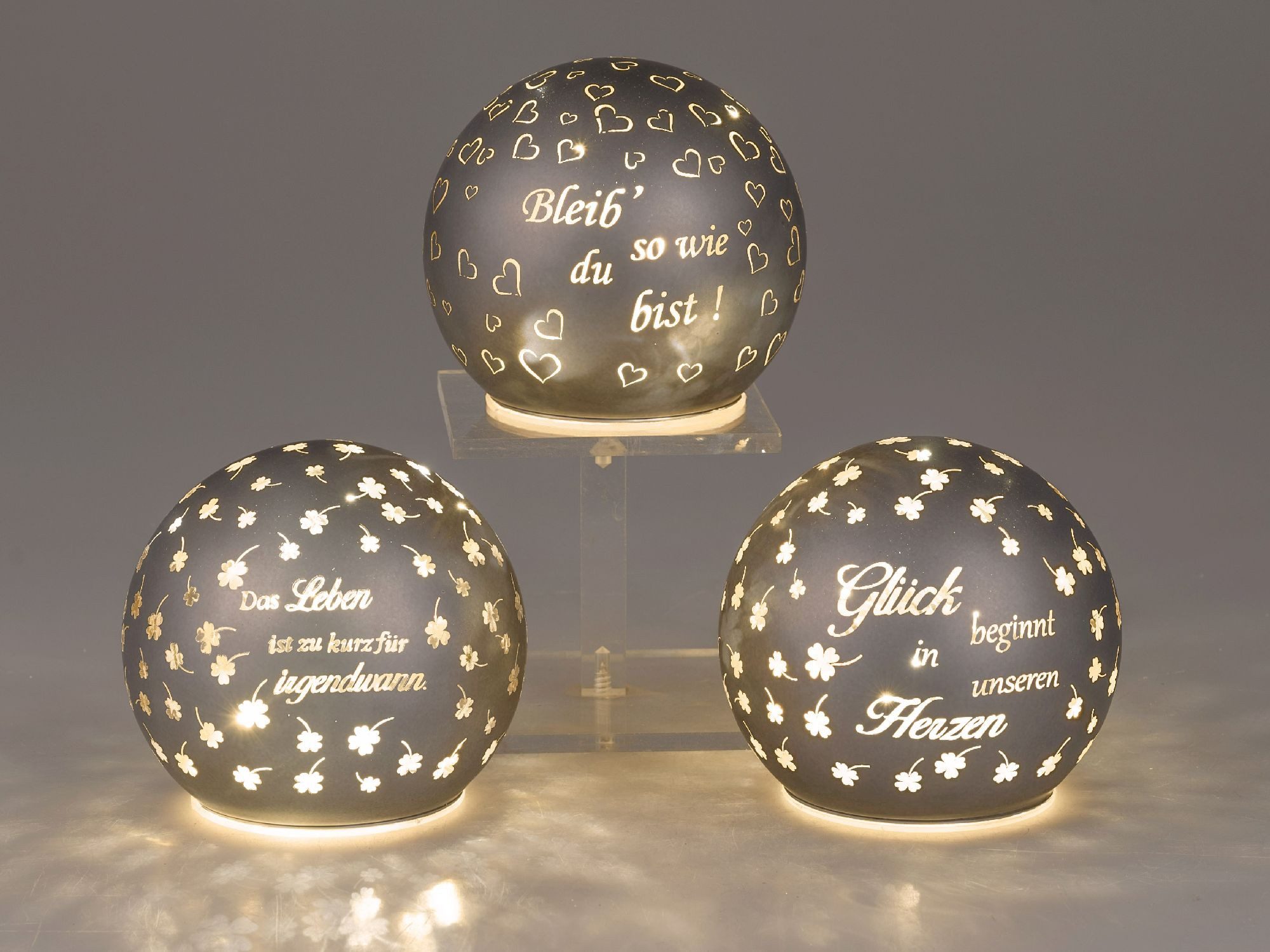 formano Kugelleuchte Sprüche, Mit Timerfunktion günstig online kaufen