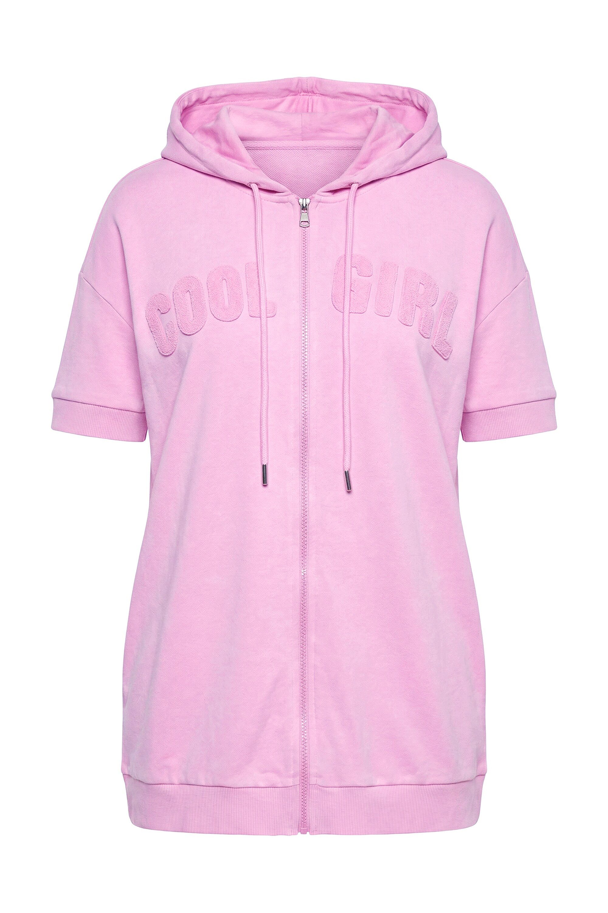 Angel of Style Sweatjacke Sweatjacke Loose Fit COOL GIRL Frottee-Schriftzug