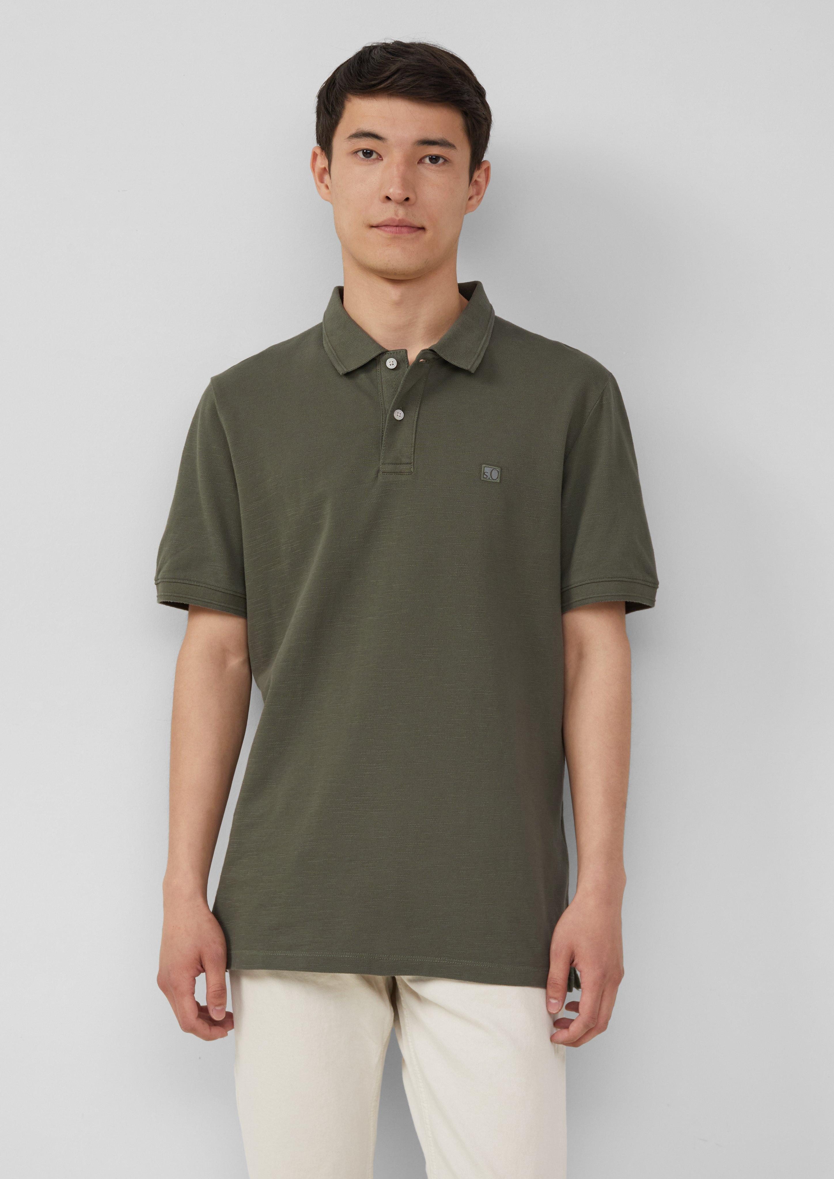 s.Oliver Kurzarmshirt Poloshirt mit kleinem Labelpatch günstig online kaufen