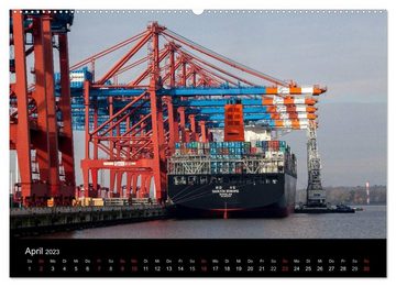 CALVENDO Wandkalender Hafen Hamburg (Premium, hochwertiger DIN A2 Wandkalender 2023, Kunstdruck in Hochglanz)