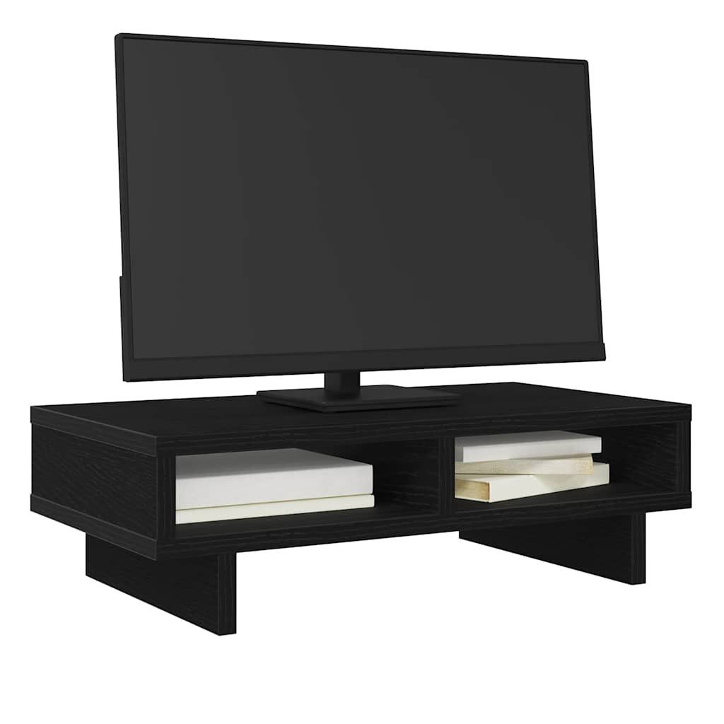 vidaXL Monitorständer Monitorständer Schwarz Eichen-Optik 50x27x15 cm Holzwerkstoff – Bild 4 von 5