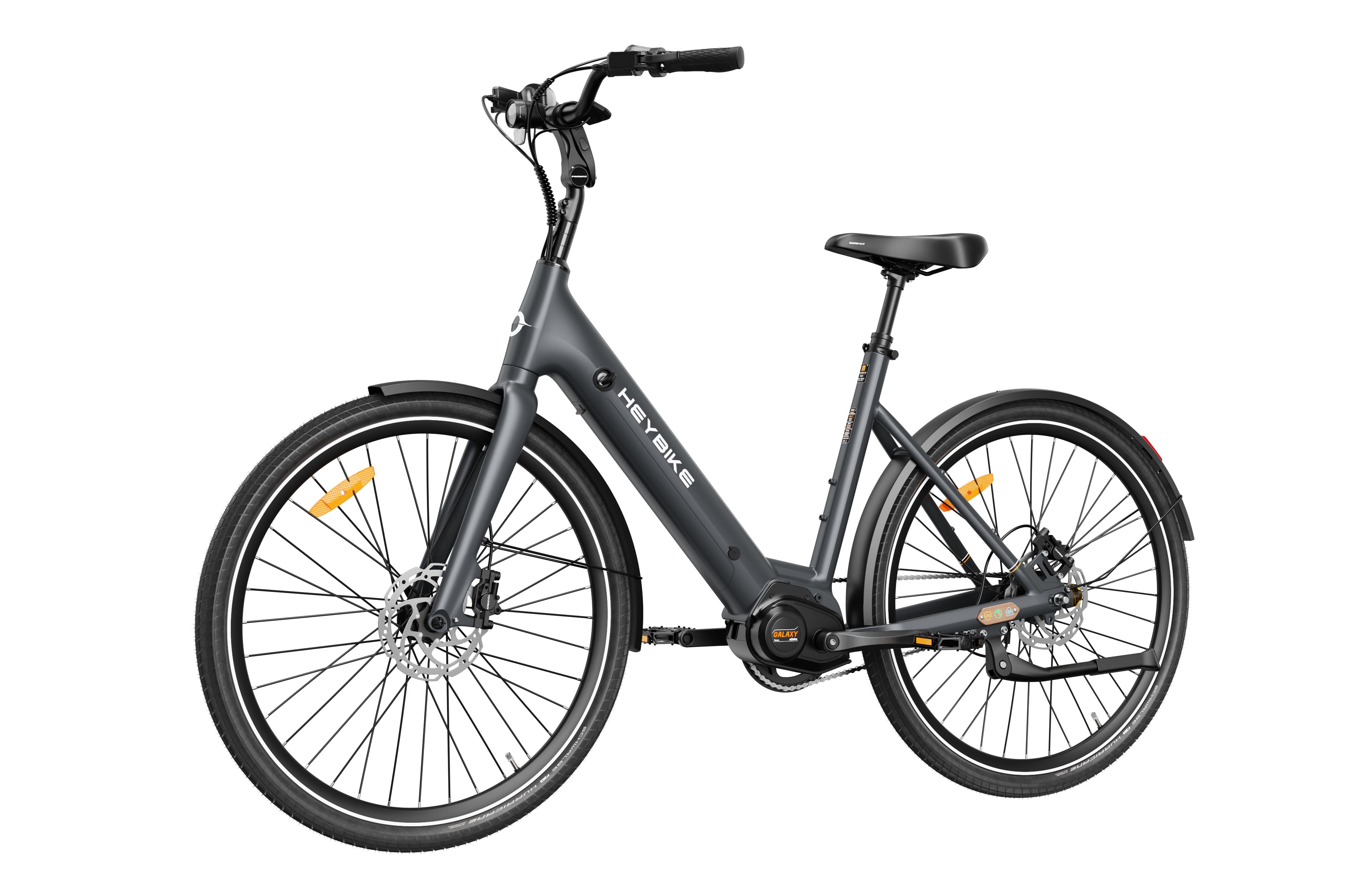 Heybike E-Bike Cityrad 27,5 zoll Elektrofahrrad mit 36V13.5Ah Akku,Mittelmotor 250W, 7 Gang, Kettenschaltung, Mittelmotor 250W, 500 Wh, 500Wh Batterien mit großer Kapazität, 250W 80Nm Mid-mounted motor