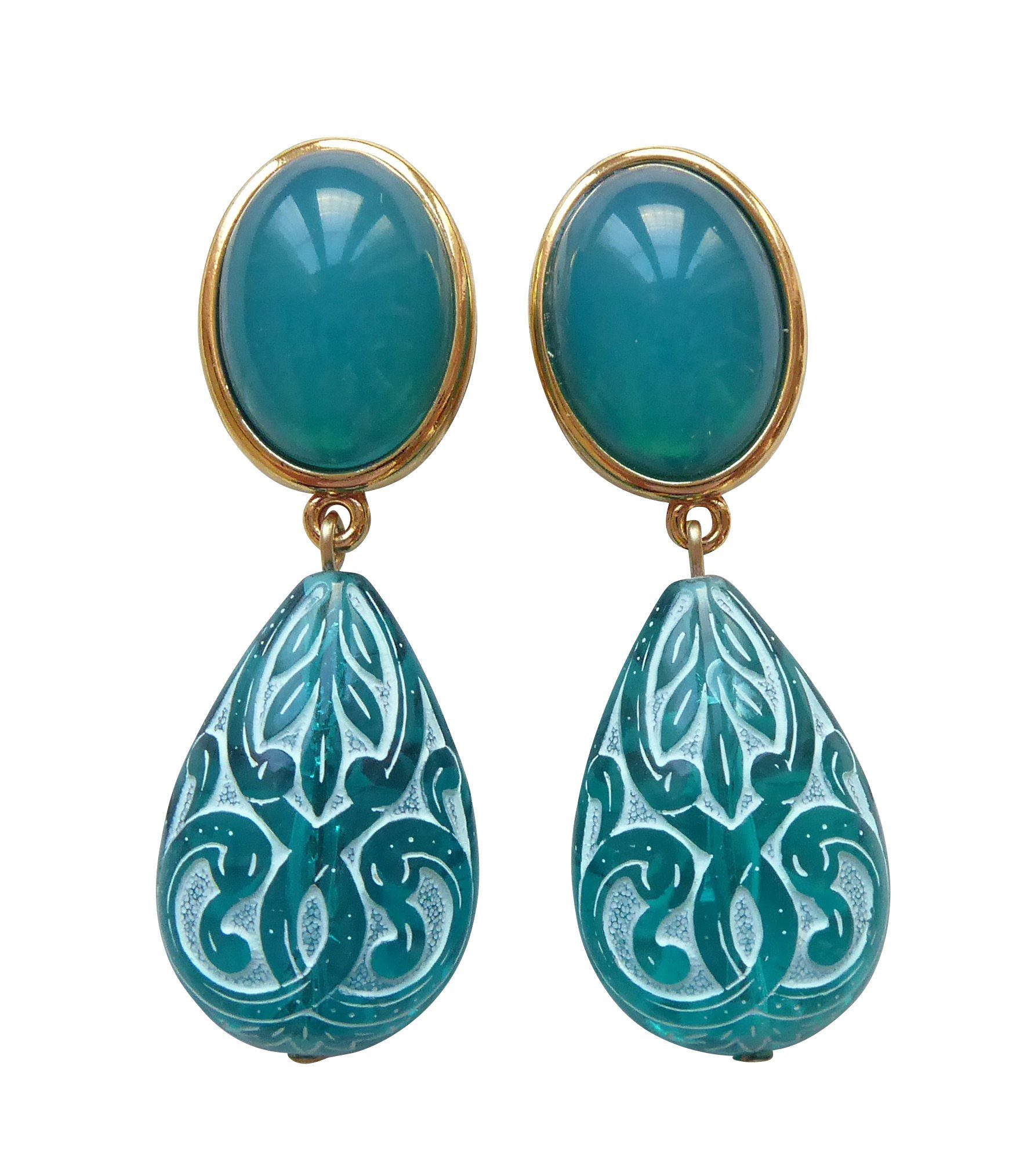 Paar Ohrstecker Greta lagune auffällige Eyecatcher trendig modisch stylisch