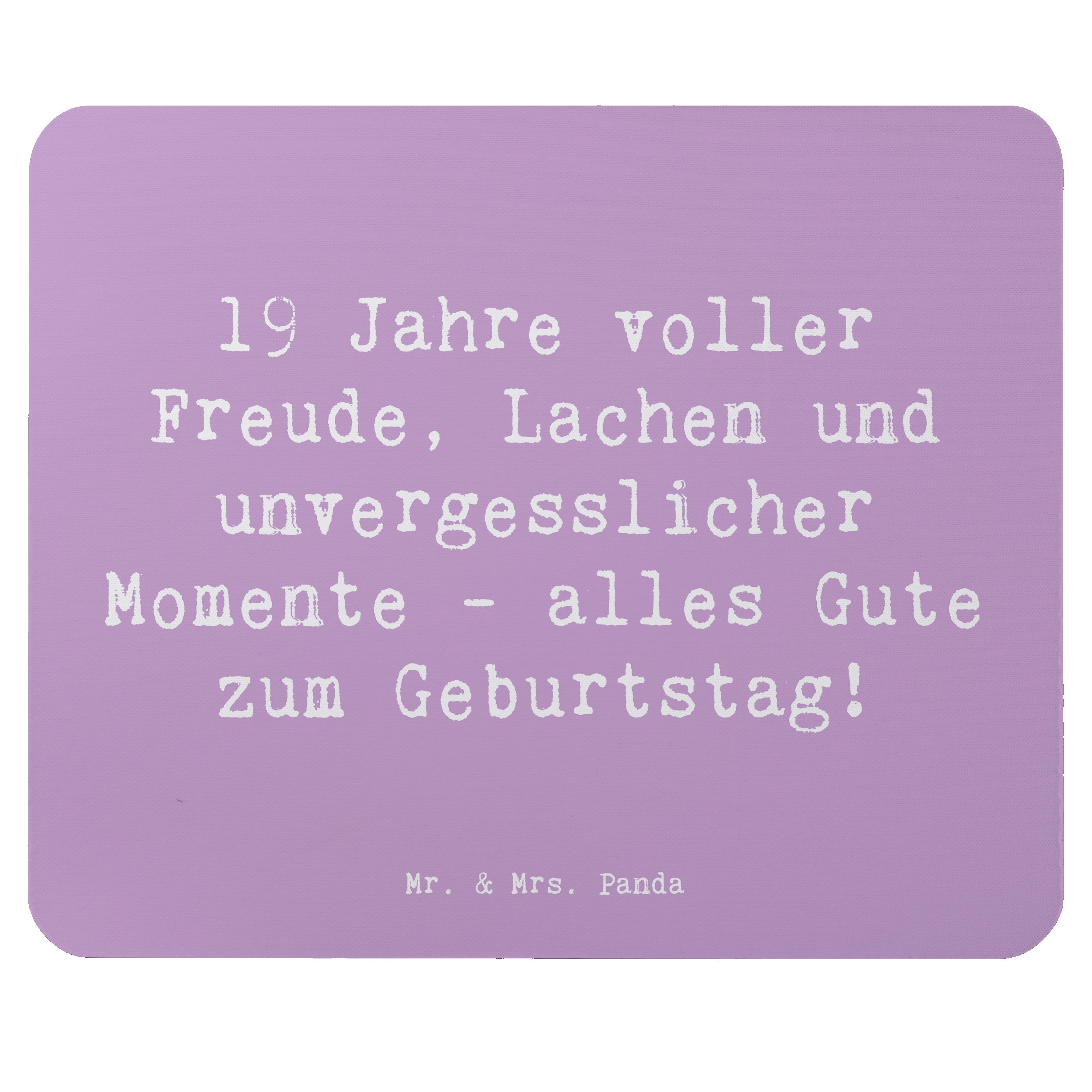 Mauspad Spruch 19. Geburtstag Freude - Lavendeltraum - Geschenk, 19 Jahre, be