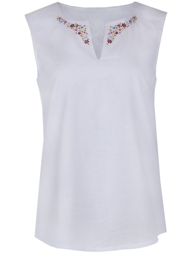 Piz Palü T-Shirt Piz Palü Damen Bluse 'Bachhagel' Ärmellos mit Blum