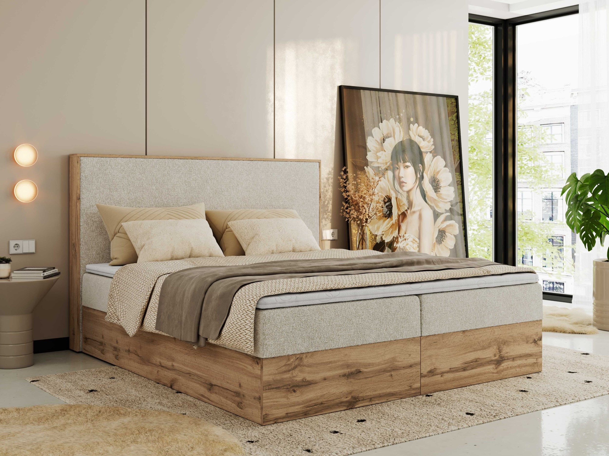 MKS MÖBEL Boxspringbett WOOD CLASSIC (Packung, günstig online kaufen