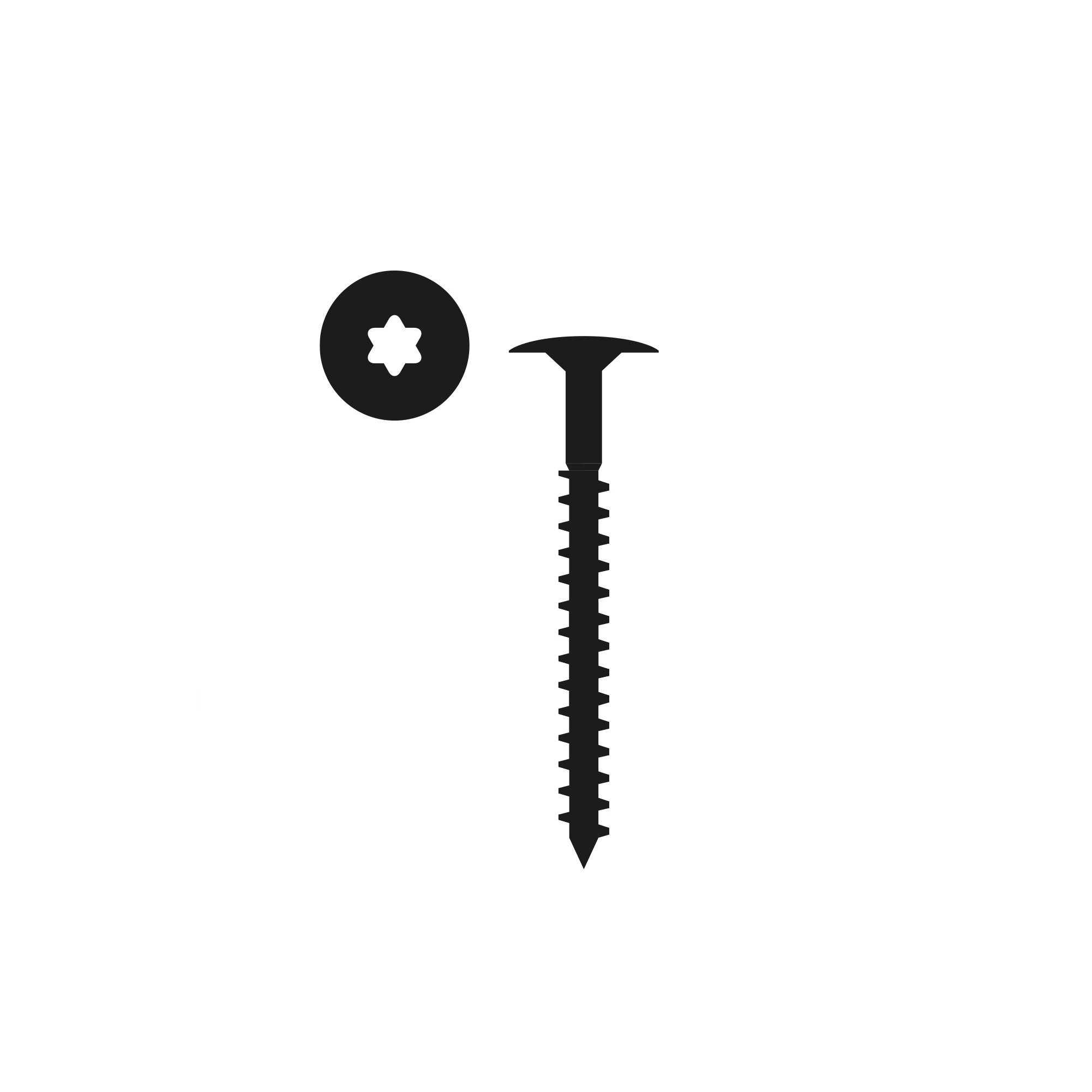 FN Neuhofer Wandpaneel TX25 Schrauben 4.5 x 45 mm Schwarz aus Metall für Neuhofer