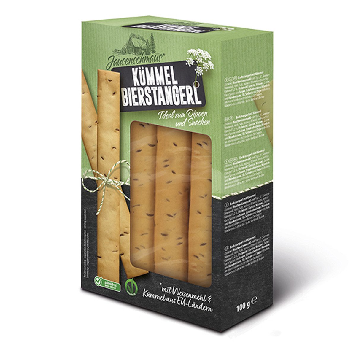 NAWARRA Knabberei, Jausenschmaus Bierstangerl Kümmel herzhaft würziger Snack 100g