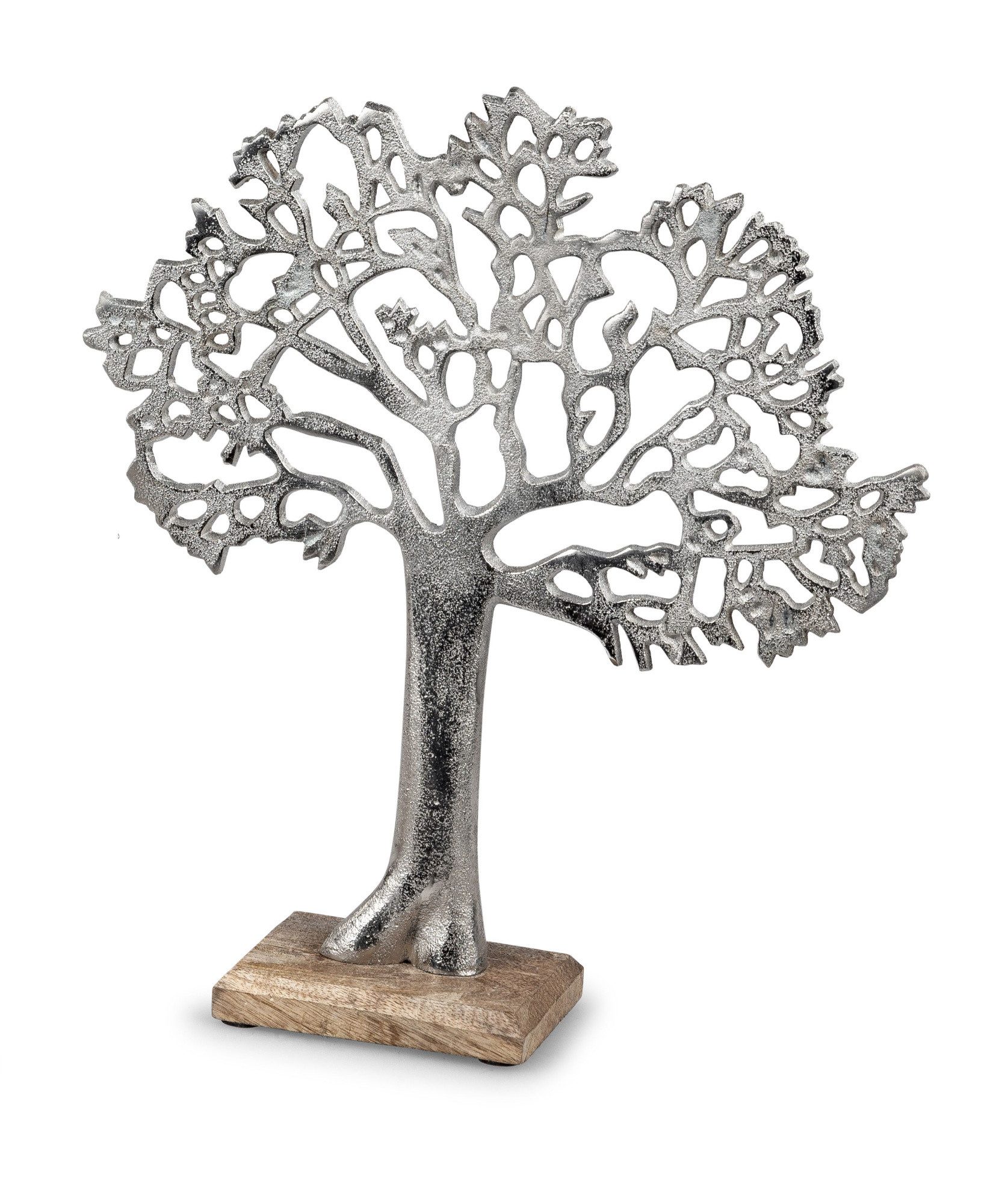 formano Dekoobjekt Lebensbaum 529978 Mangoholz Aluminium 34 cm Standfigur