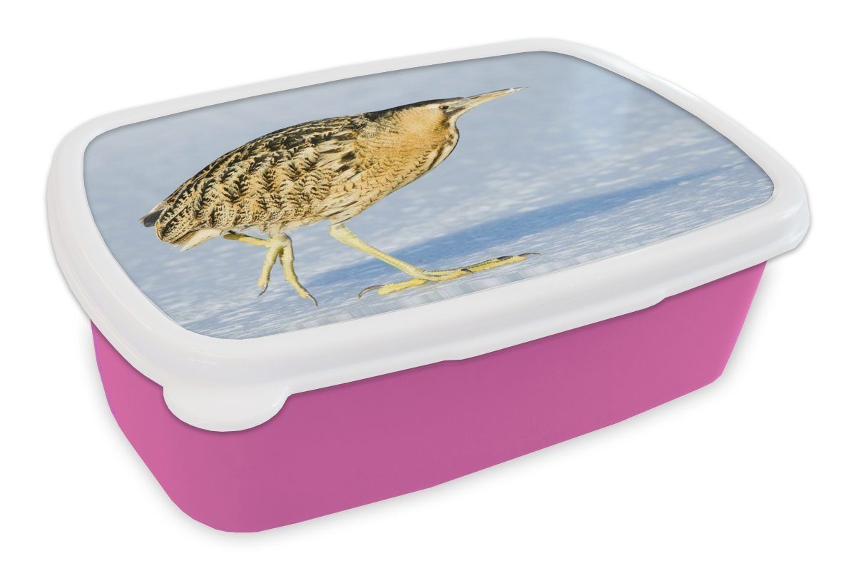 MuchoWow auf Snackbox, Kinder, Kunststoff, Rohrdommel Lunchbox Kunststoff Eis, läuft dem für Eine Mädchen, Brotbox rosa (2-tlg), Erwachsene, Brotdose