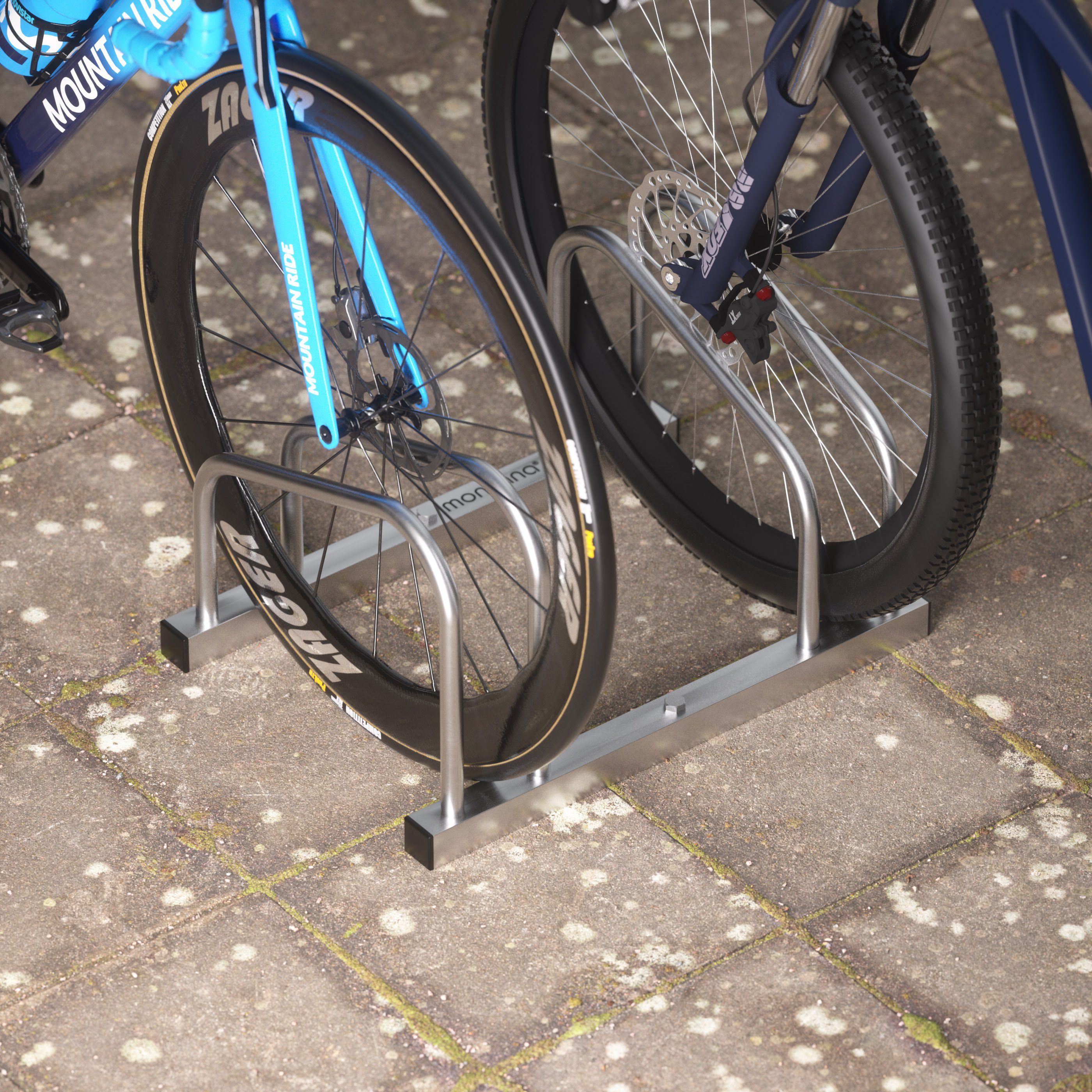 monzana Fahrradständer, für 2 Fahrräder 65 mm Reifenbreite Mehrfachständer Aufstellständer – Bild 2 von 5