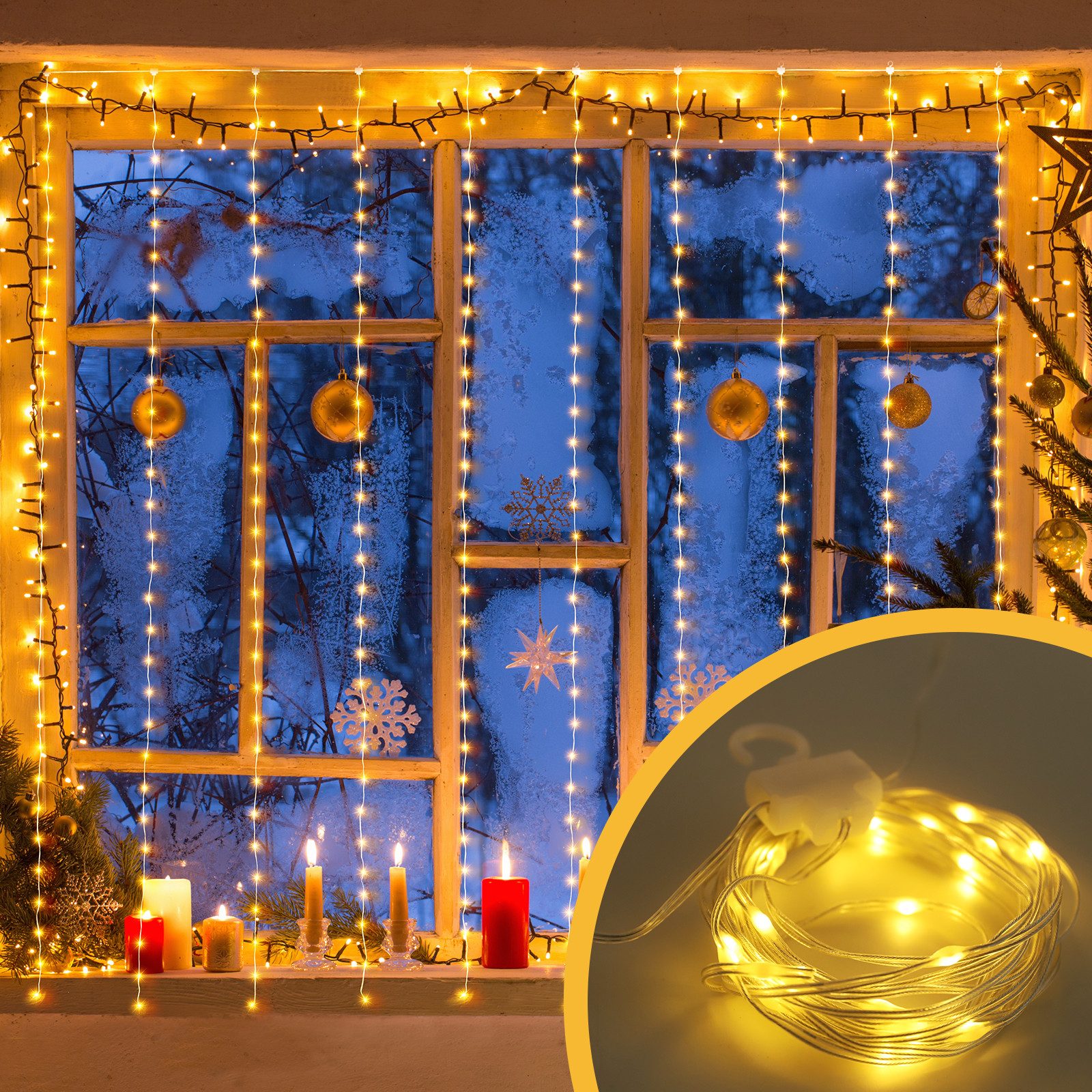 Salcar LED-Lichterkette Lichtervorhang Innen 8 Modi günstig online kaufen