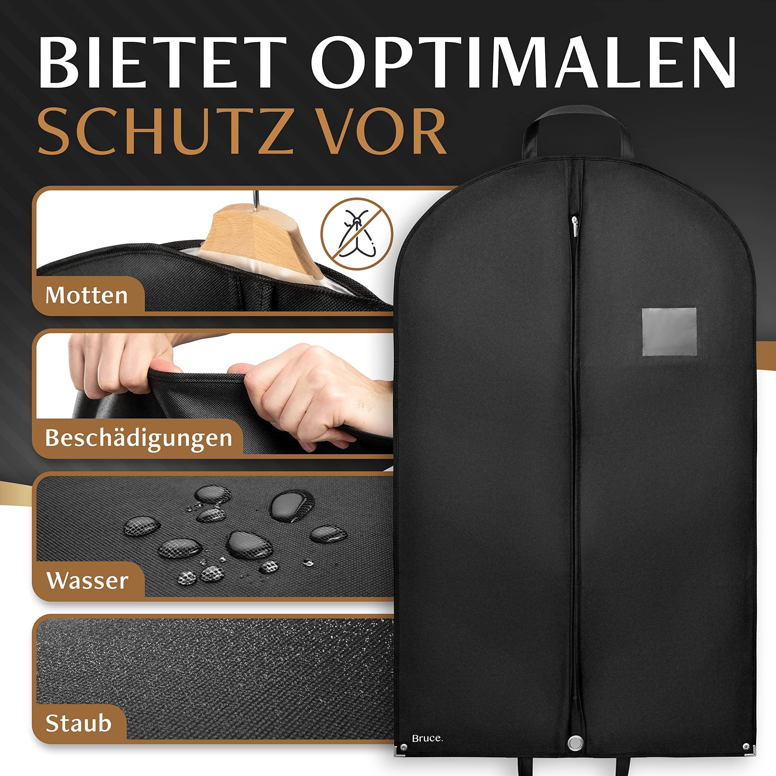 Bruce Kleidersack Optimierte Materialstärke von 120 GSM (Hochwertige Kleiderhülle für Anzug und Kleid) Atmungsaktive Anzugtasche für Reisen